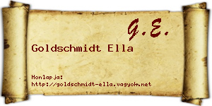 Goldschmidt Ella névjegykártya